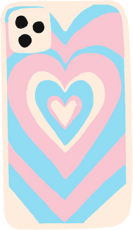 Handdrawn Textured Organic LGBTQ+ Heart Transgender Phone Case